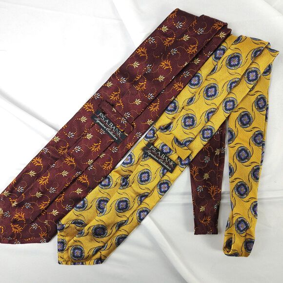 2 Jos A Bank Signature Collection Floral Flower Silk Ties - Picture 2 of 10